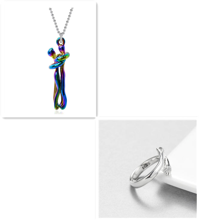 Love Hug Couple Necklace — Clavicle Chain Gift for Her — PuraVeil