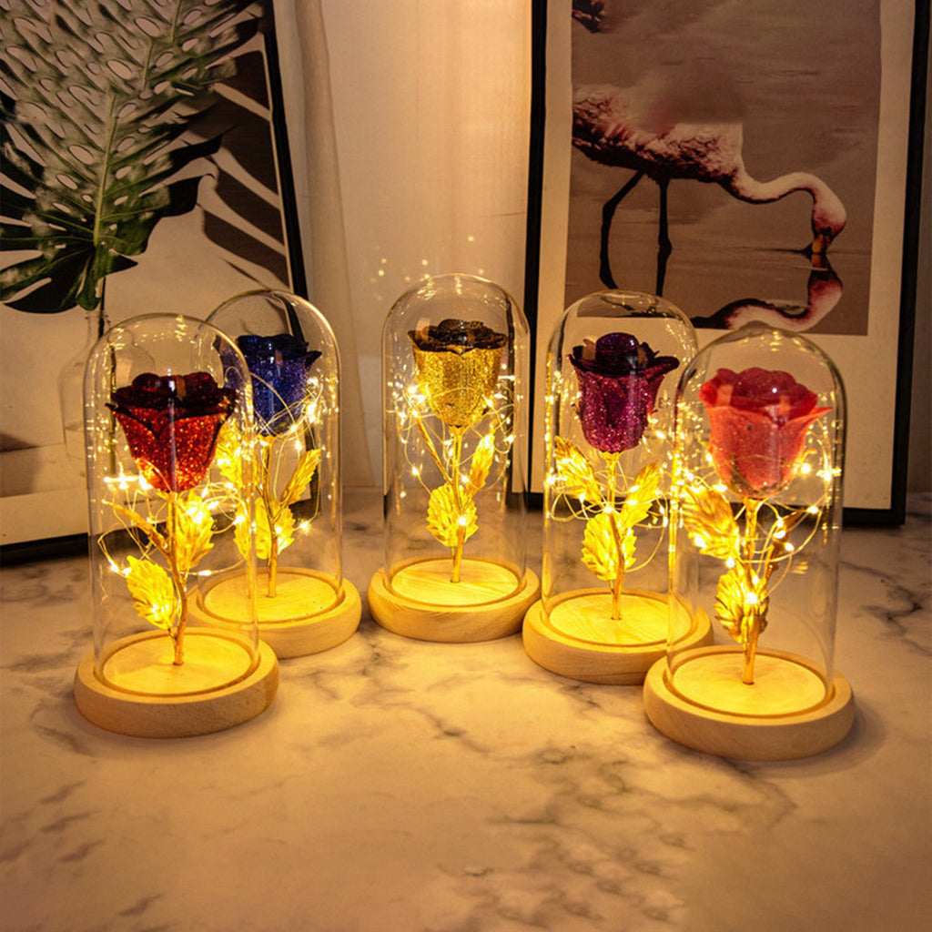 Eternal Rose with LED Glass Dome — Valentine's Day Gift — PuraVeil