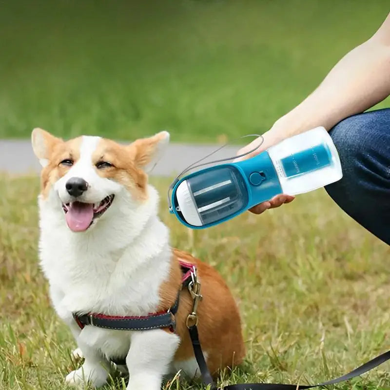 3-in-1 Portable Dog Water Bottle with Food & Bag Dispenser — PuraVeil