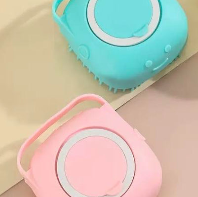 Silicone Pet Bath Brush — Massage Glove with Shampoo Dispenser