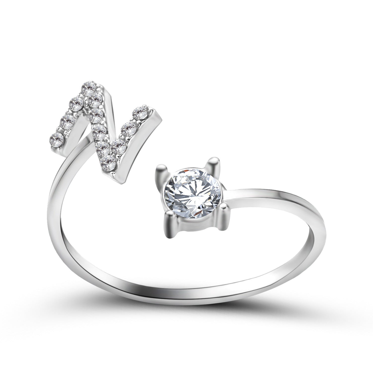 Personalized Adjustable Initial Letter Ring — A-Z Alphabet