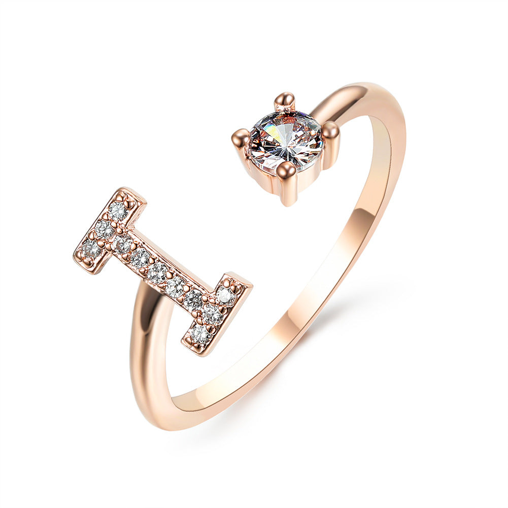 Personalized Adjustable Initial Letter Ring — A-Z Alphabet — PuraVeil