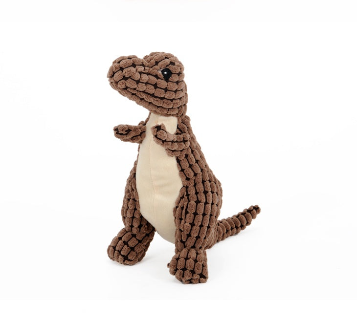 Squeaky Dinosaur Plush Dog Toy — Stuffed Chew & Cuddle Toy — PuraVeil