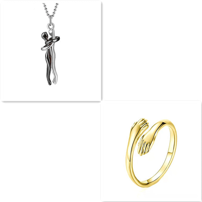 Love Hug Couple Necklace — Clavicle Chain Gift for Her — PuraVeil