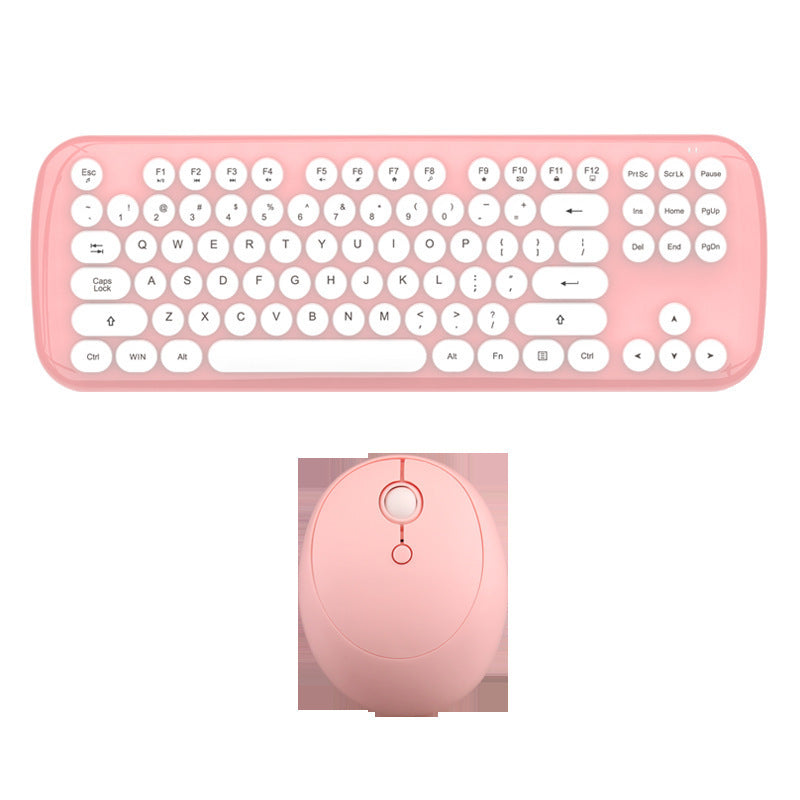 Wireless Retro Keyboard & Mouse Combo — Pastel Aesthetic — PuraVeil