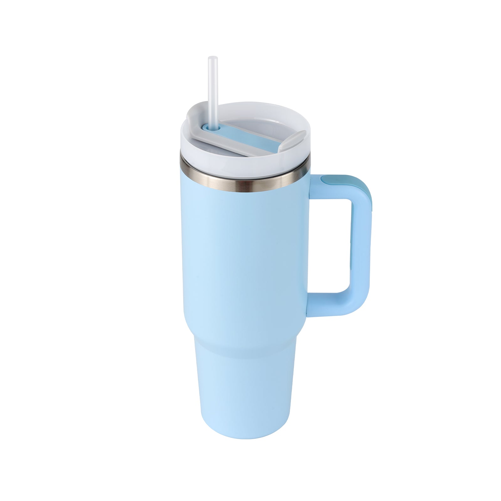 40 oz Insulated Tumbler with Handle & Straw — Vacuum Sealed