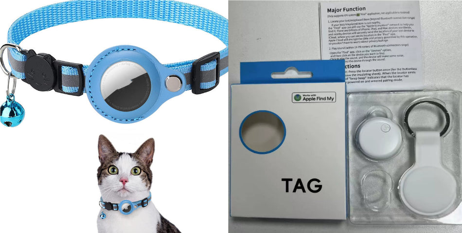 Reflective AirTag Dog & Cat Collar — Waterproof Tracker Holder — PuraVeil