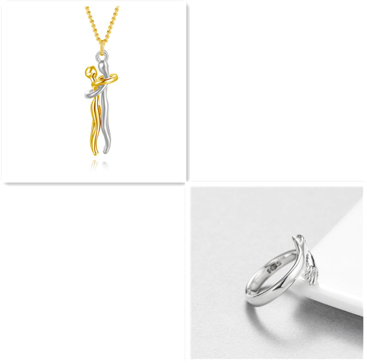 Love Hug Couple Necklace — Clavicle Chain Gift for Her