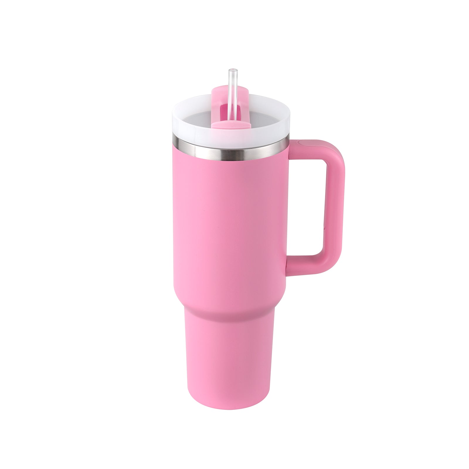 40 oz Insulated Tumbler with Handle & Straw — Vacuum Sealed