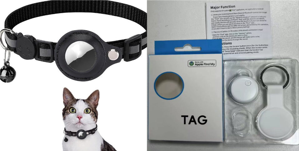 Reflective AirTag Dog & Cat Collar — Waterproof Tracker Holder — PuraVeil