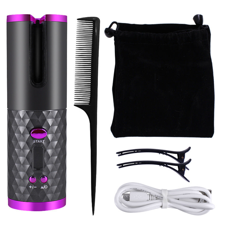 Rechargeable Auto-Rotating Hair Curler with LCD Display — PuraVeil