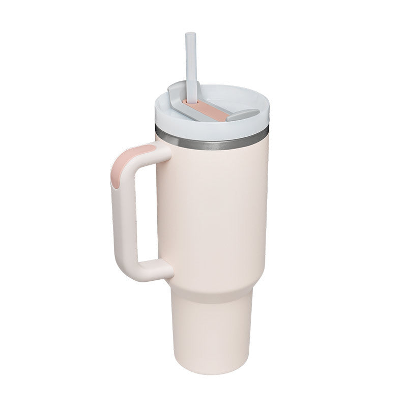 40 oz Insulated Tumbler with Handle & Straw — Vacuum Sealed — PuraVeil