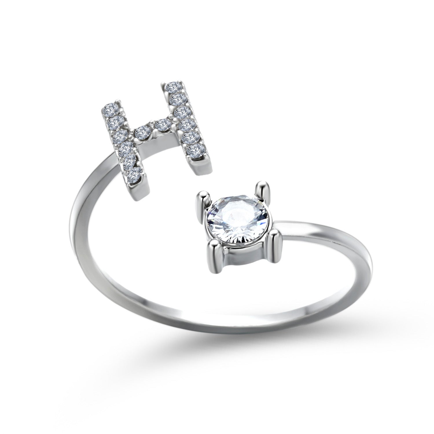 Personalized Adjustable Initial Letter Ring — A-Z Alphabet