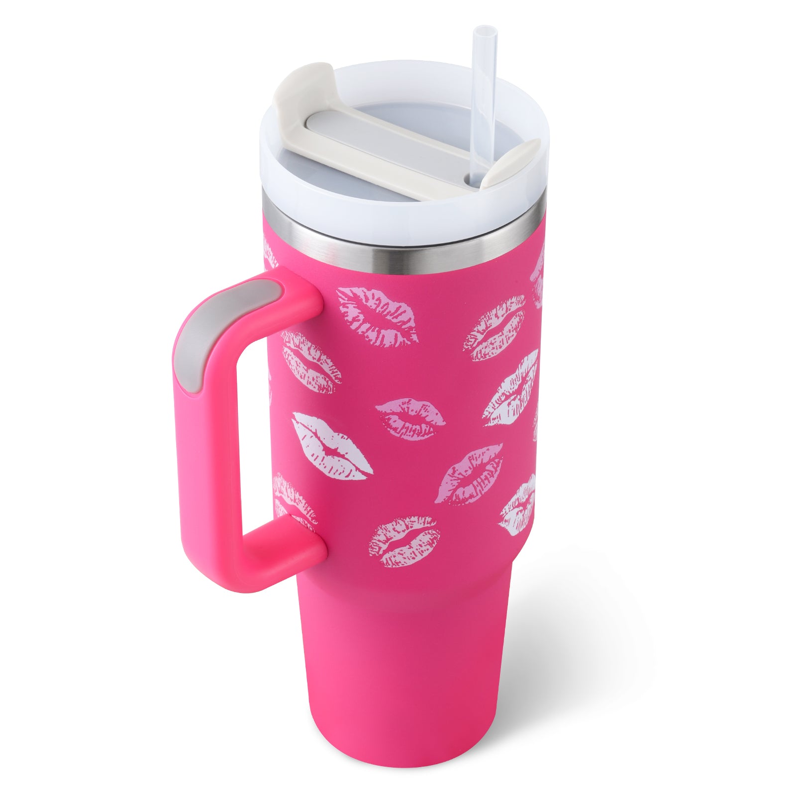 40 oz Insulated Tumbler with Handle & Straw — Vacuum Sealed