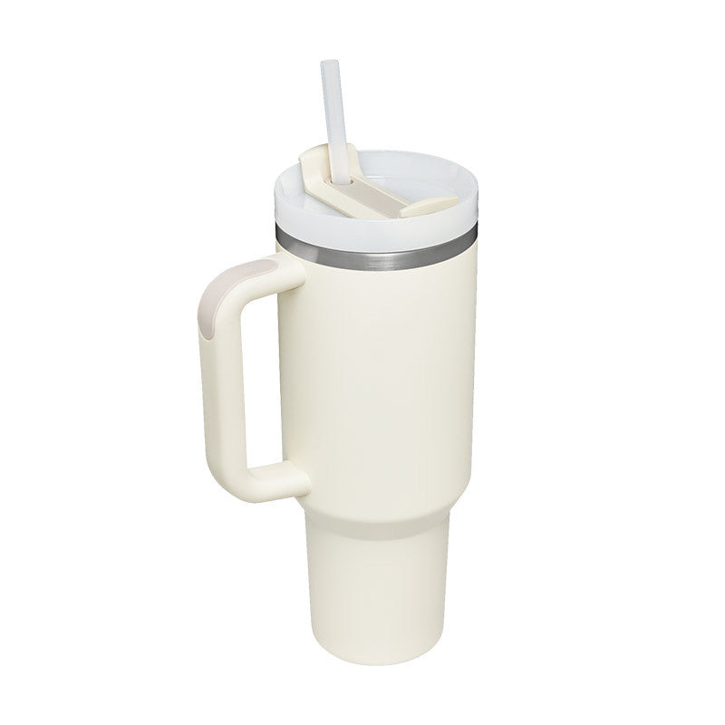 40 oz Insulated Tumbler with Handle & Straw — Vacuum Sealed — PuraVeil