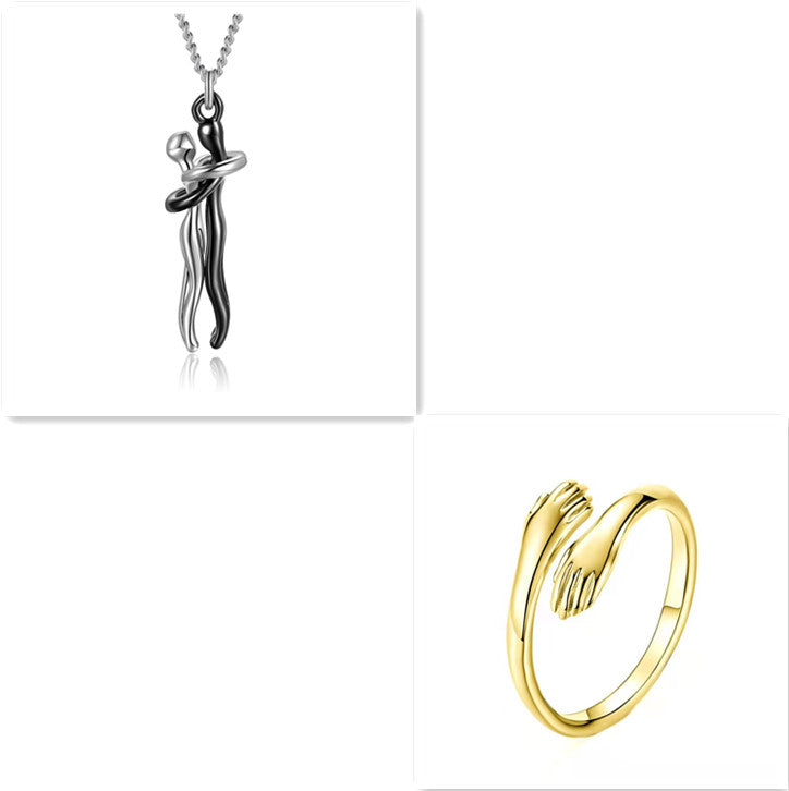 Love Hug Couple Necklace — Clavicle Chain Gift for Her — PuraVeil