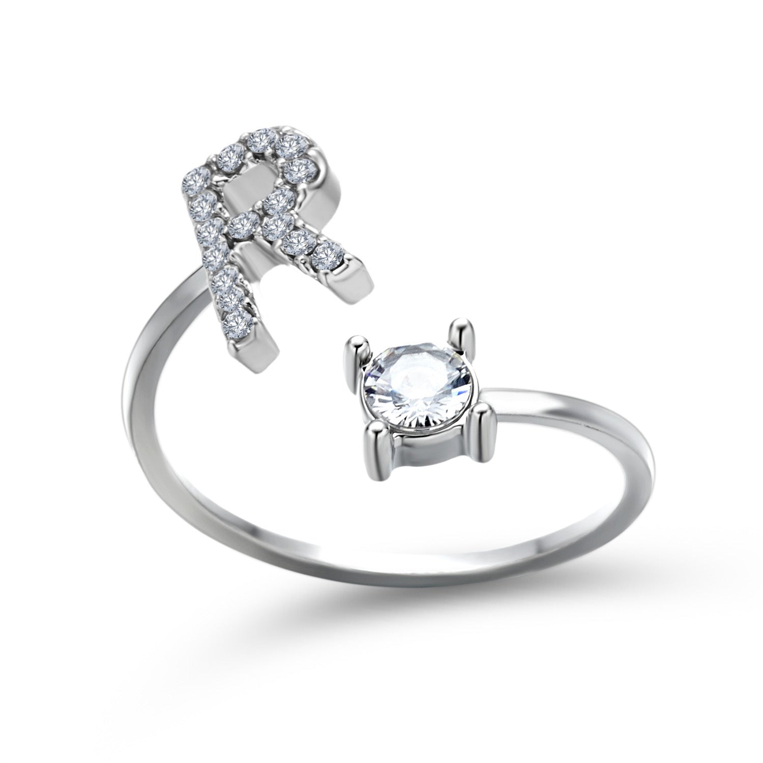 Personalized Adjustable Initial Letter Ring — A-Z Alphabet