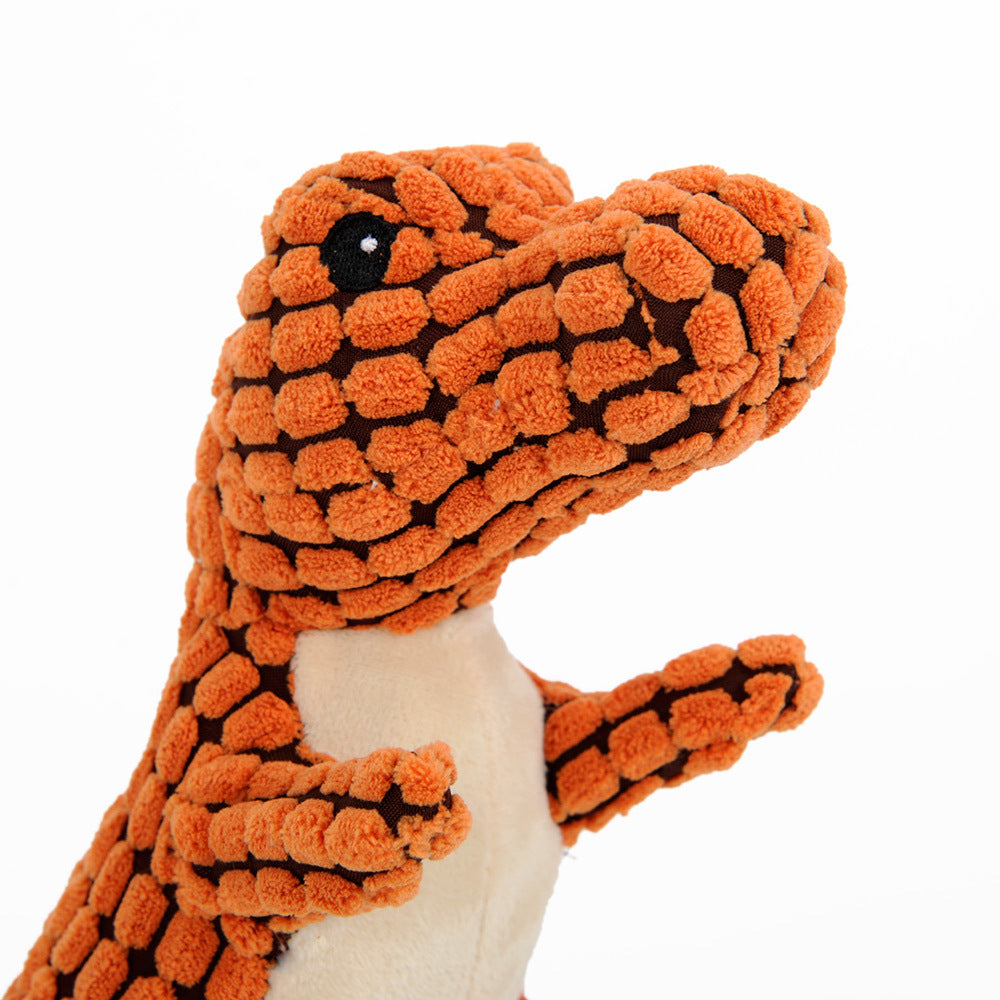 Squeaky Dinosaur Plush Dog Toy — Stuffed Chew & Cuddle Toy — PuraVeil