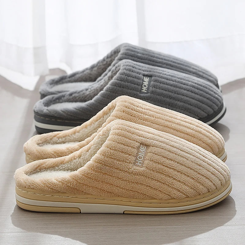Soft Cotton House Slippers — Plush Non-Slip Indoor Shoes — PuraVeil