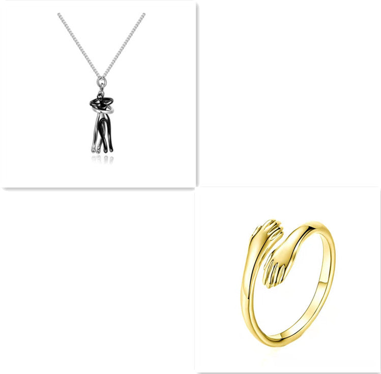 Love Hug Couple Necklace — Clavicle Chain Gift for Her — PuraVeil