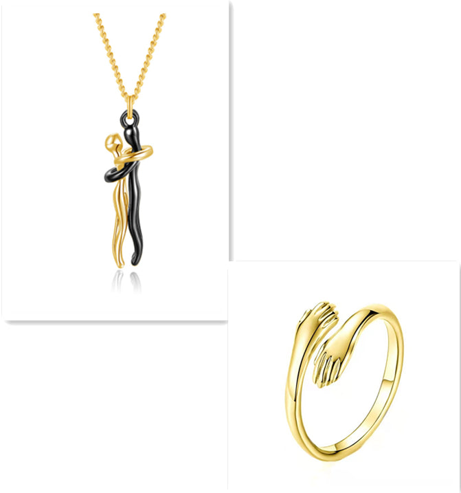 Love Hug Couple Necklace — Clavicle Chain Gift for Her — PuraVeil