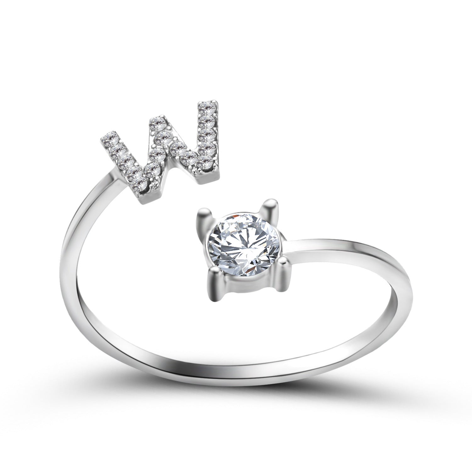 Personalized Adjustable Initial Letter Ring — A-Z Alphabet