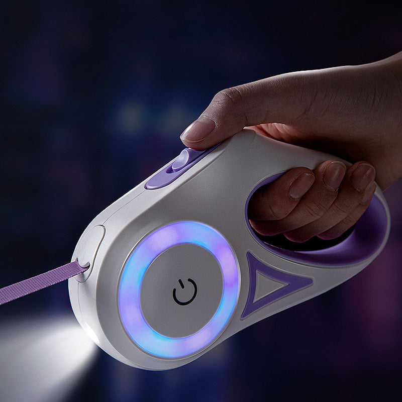 Retractable Dog Leash with Built-In LED Spotlight — PuraVeil