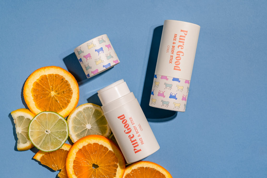 Face & Body Tallow Stick - Hydration and vitamin C for your skin. in use - PuraVeil