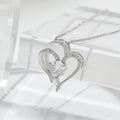 Double-Layer Love Heart Necklace with Rhinestone Pendant — PuraVeil