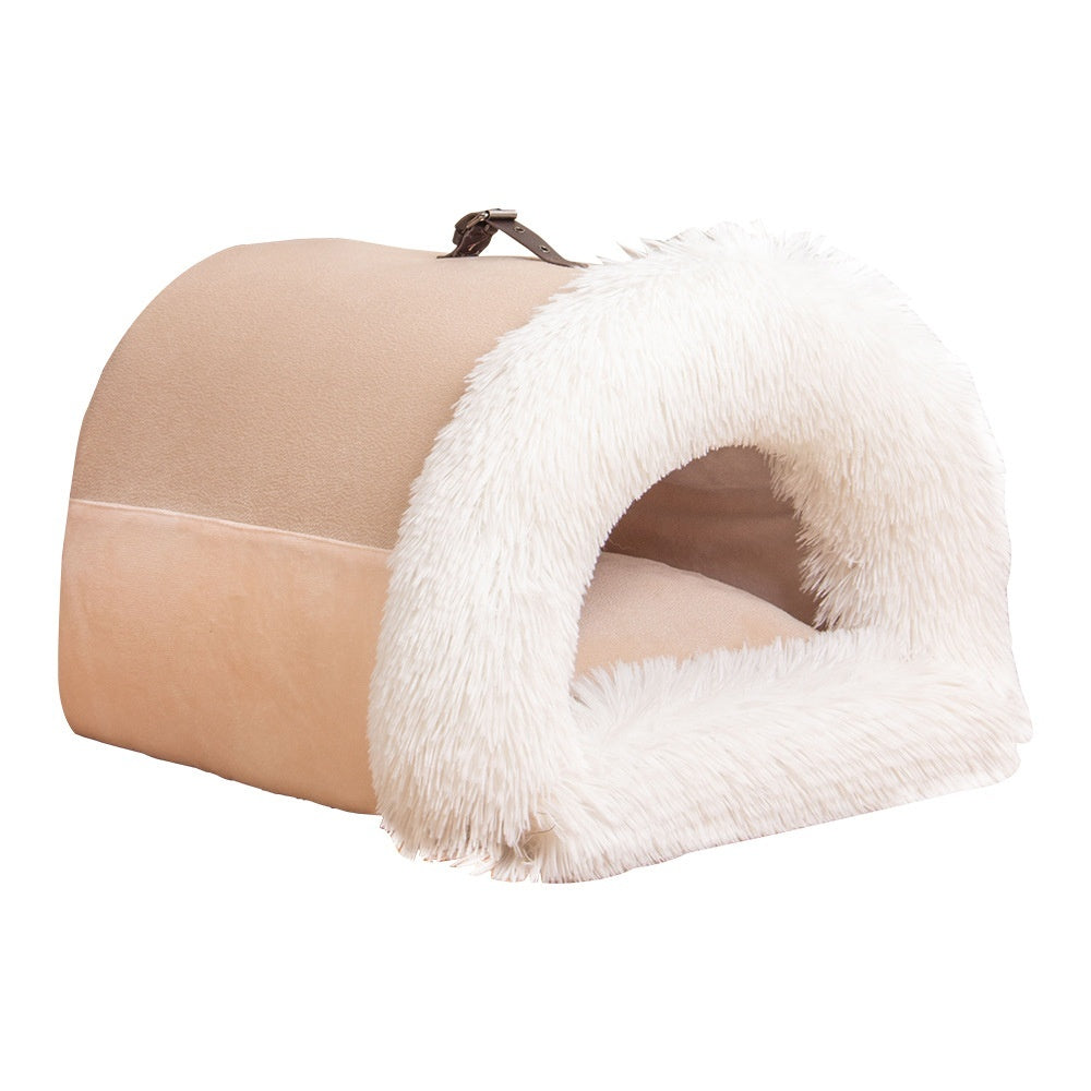 Portable Foldable Pet Nest Bed — Warm Cat & Dog Cushion — PuraVeil