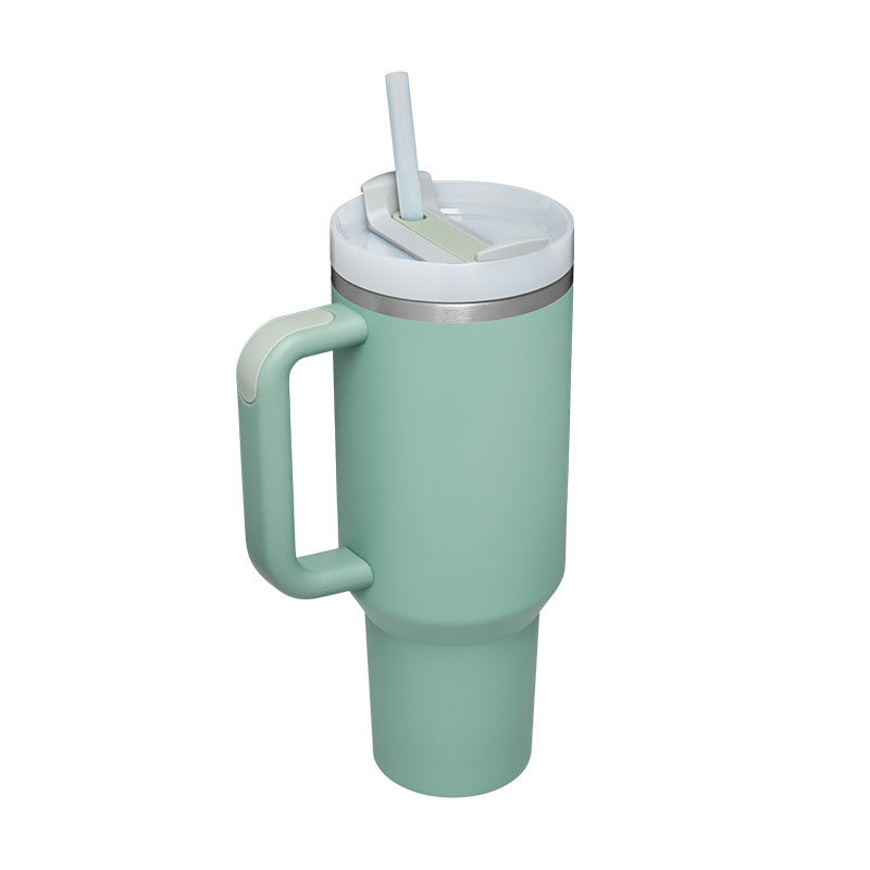 40 oz Insulated Tumbler with Handle & Straw — Vacuum Sealed — PuraVeil