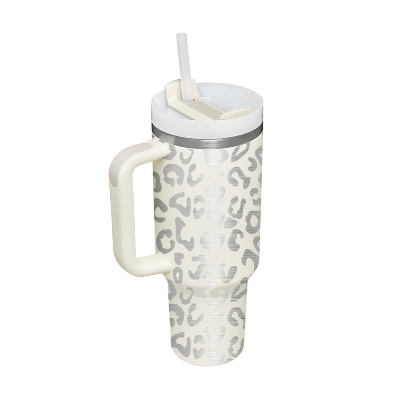 40 oz Insulated Tumbler with Handle & Straw — Vacuum Sealed