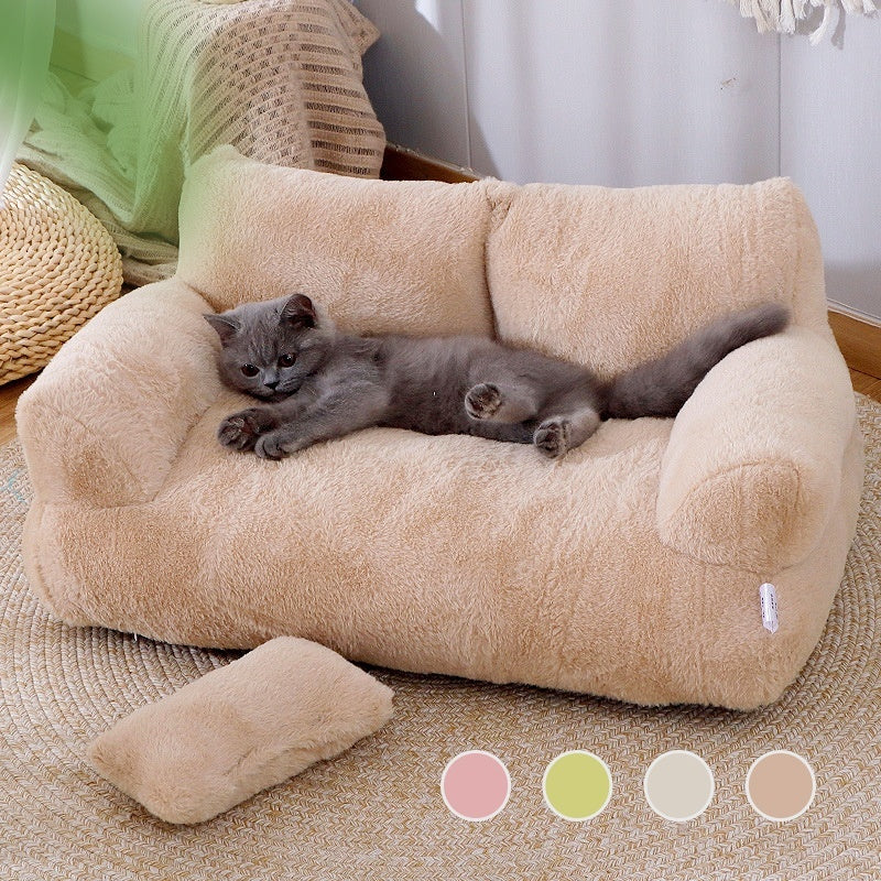 Luxury Plush Pet Sofa Bed — Cats & Small Dogs — PuraVeil