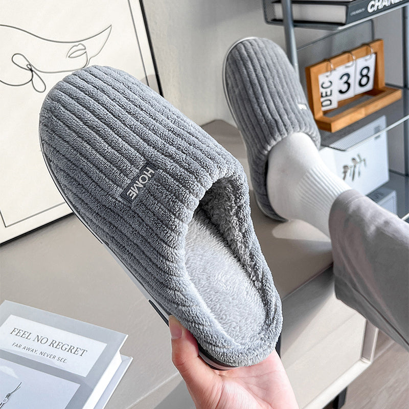 Soft Cotton House Slippers — Plush Non-Slip Indoor Shoes — PuraVeil