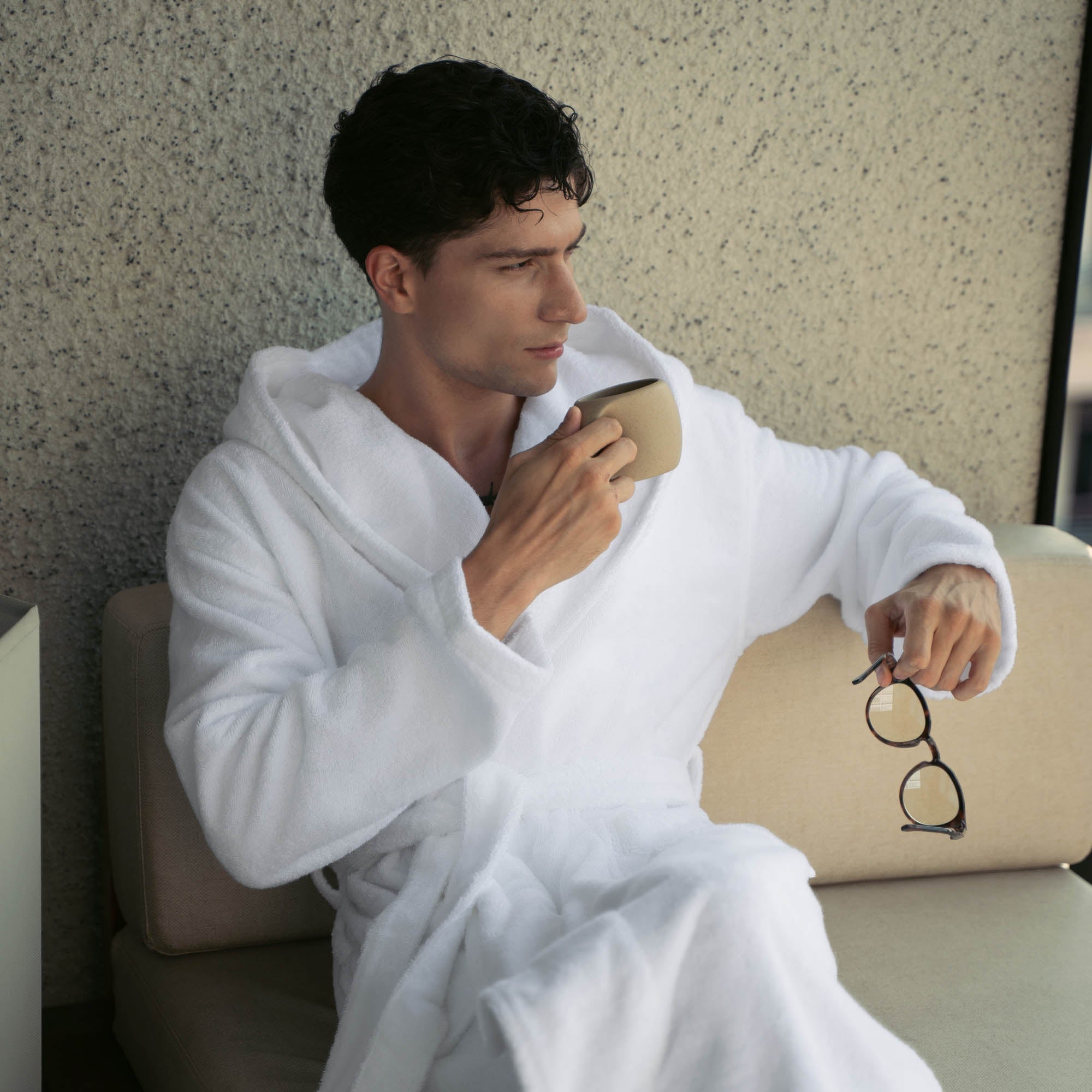 Ultraplush Australian Cotton Bathrobe in use - PuraVeil