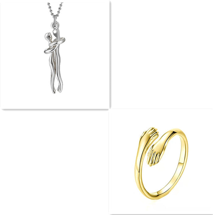 Love Hug Couple Necklace — Clavicle Chain Gift for Her — PuraVeil