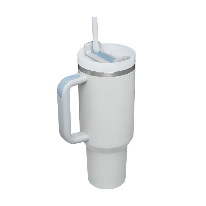 40 oz Insulated Tumbler with Handle & Straw — Vacuum Sealed — PuraVeil
