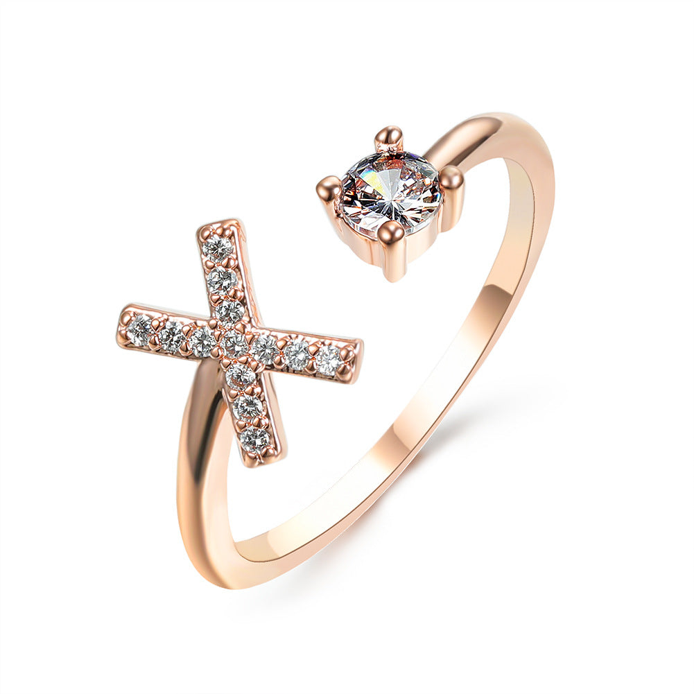 Personalized Adjustable Initial Letter Ring — A-Z Alphabet