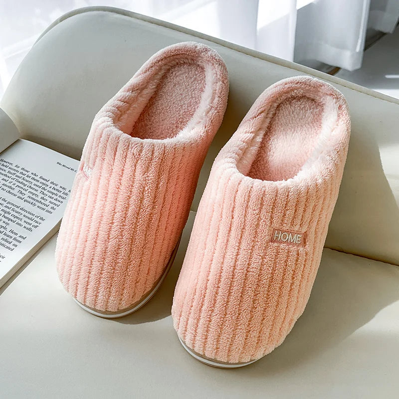 Soft Cotton House Slippers — Plush Non-Slip Indoor Shoes — PuraVeil