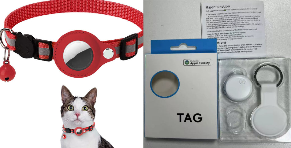 Reflective AirTag Dog & Cat Collar — Waterproof Tracker Holder — PuraVeil
