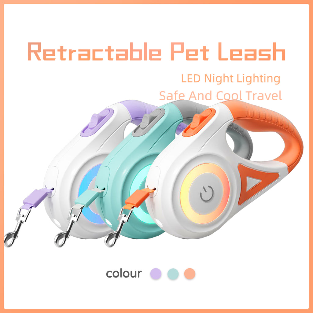 Retractable Dog Leash with Built-In LED Spotlight — PuraVeil