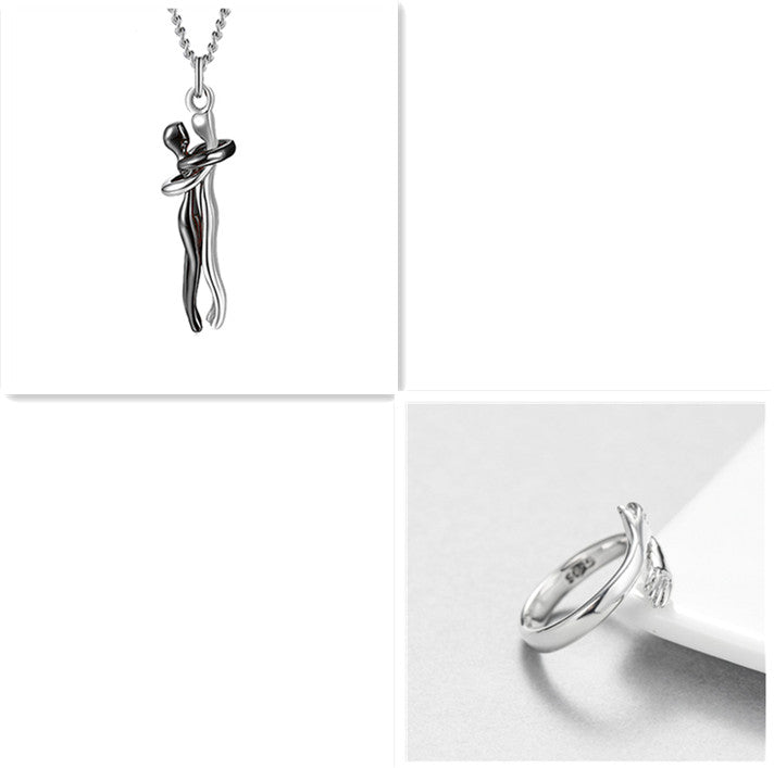 Love Hug Couple Necklace — Clavicle Chain Gift for Her — PuraVeil
