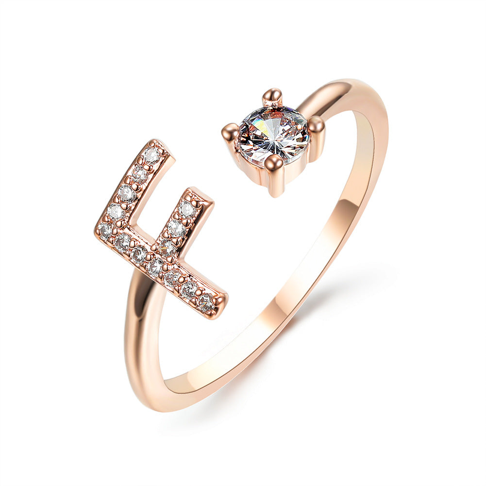 Personalized Adjustable Initial Letter Ring — A-Z Alphabet — PuraVeil