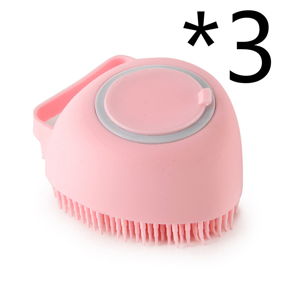 Silicone Pet Bath Brush — Massage Glove with Shampoo Dispenser