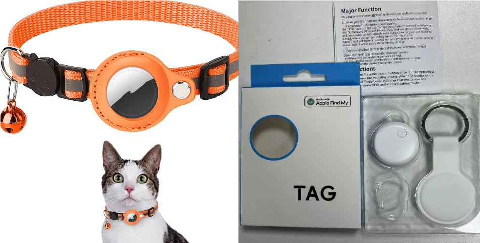 Reflective AirTag Dog & Cat Collar — Waterproof Tracker Holder — PuraVeil