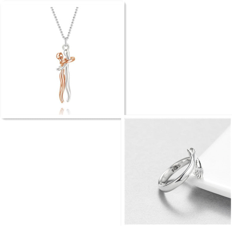 Love Hug Couple Necklace — Clavicle Chain Gift for Her