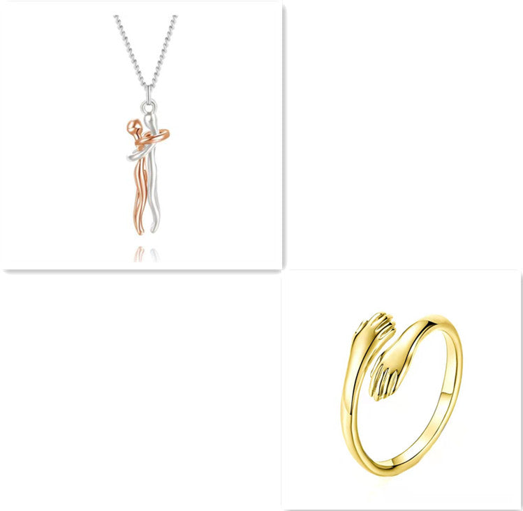 Love Hug Couple Necklace — Clavicle Chain Gift for Her — PuraVeil
