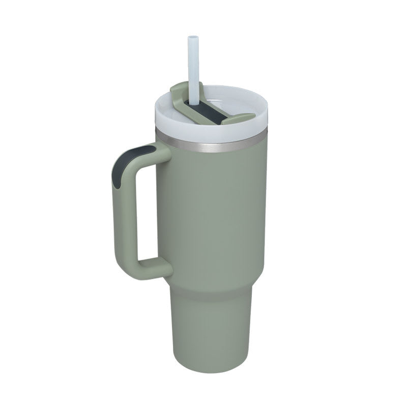 40 oz Insulated Tumbler with Handle & Straw — Vacuum Sealed — PuraVeil