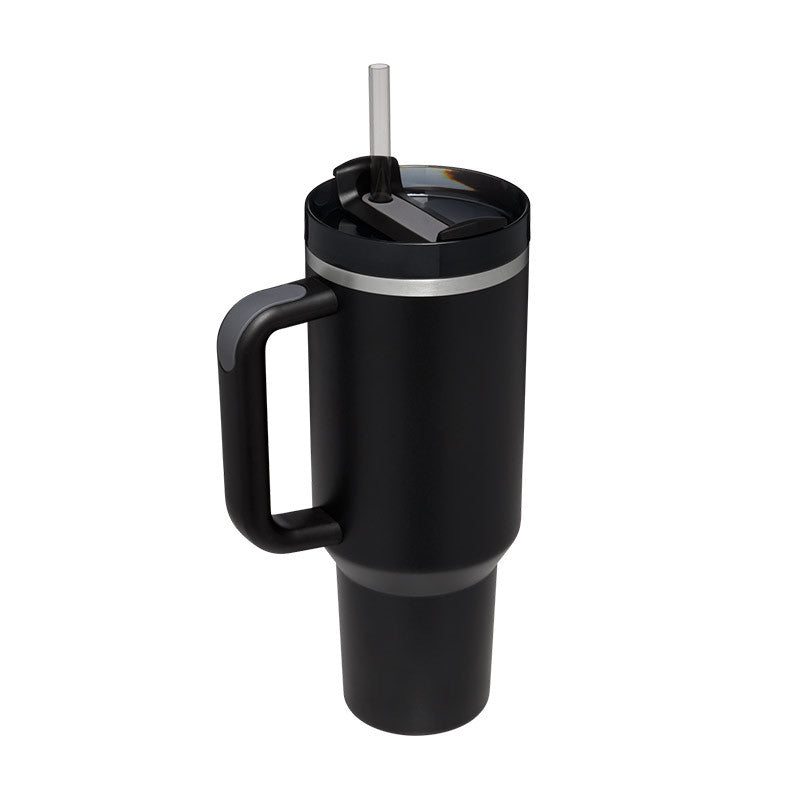 40 oz Insulated Tumbler with Handle & Straw — Vacuum Sealed — PuraVeil