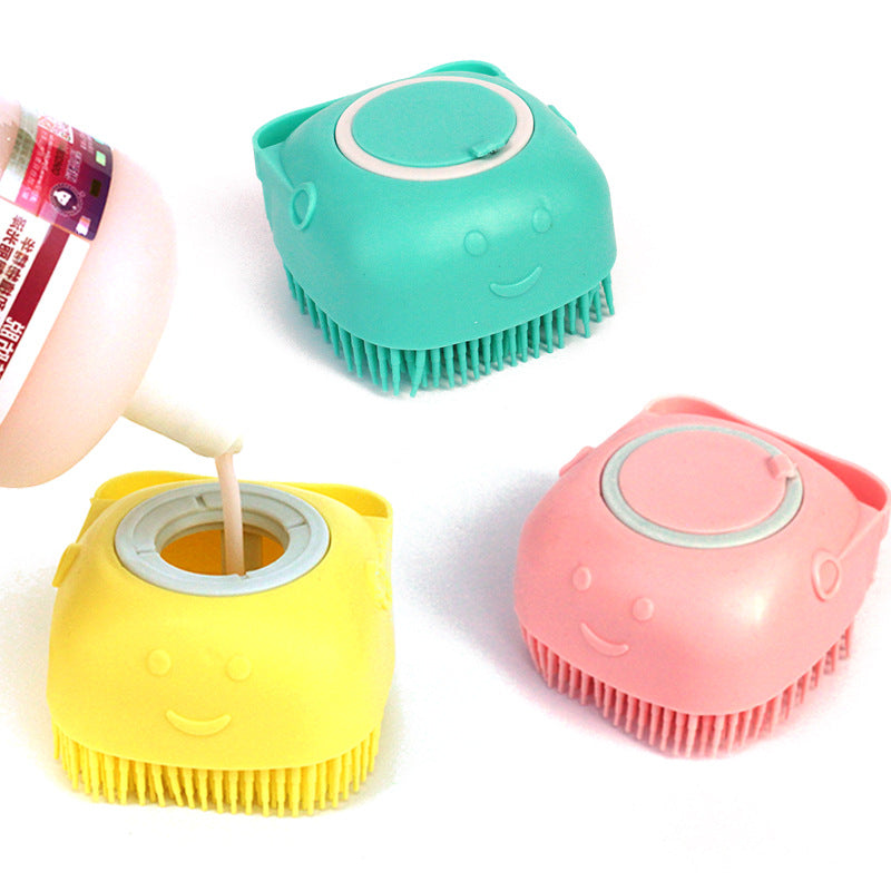 Silicone Pet Bath Brush — Massage Glove with Shampoo Dispenser — PuraVeil